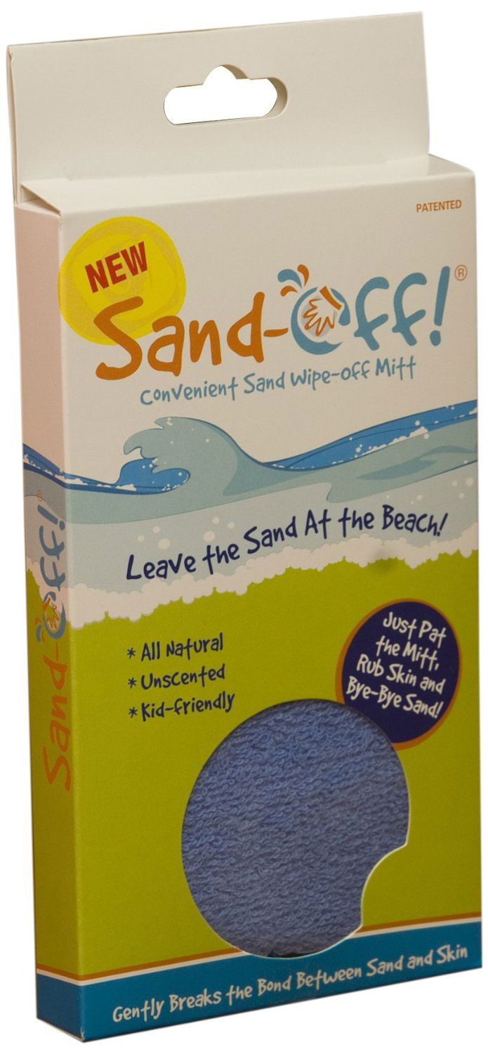 sand off beach mitts, dry rub powder sand remover